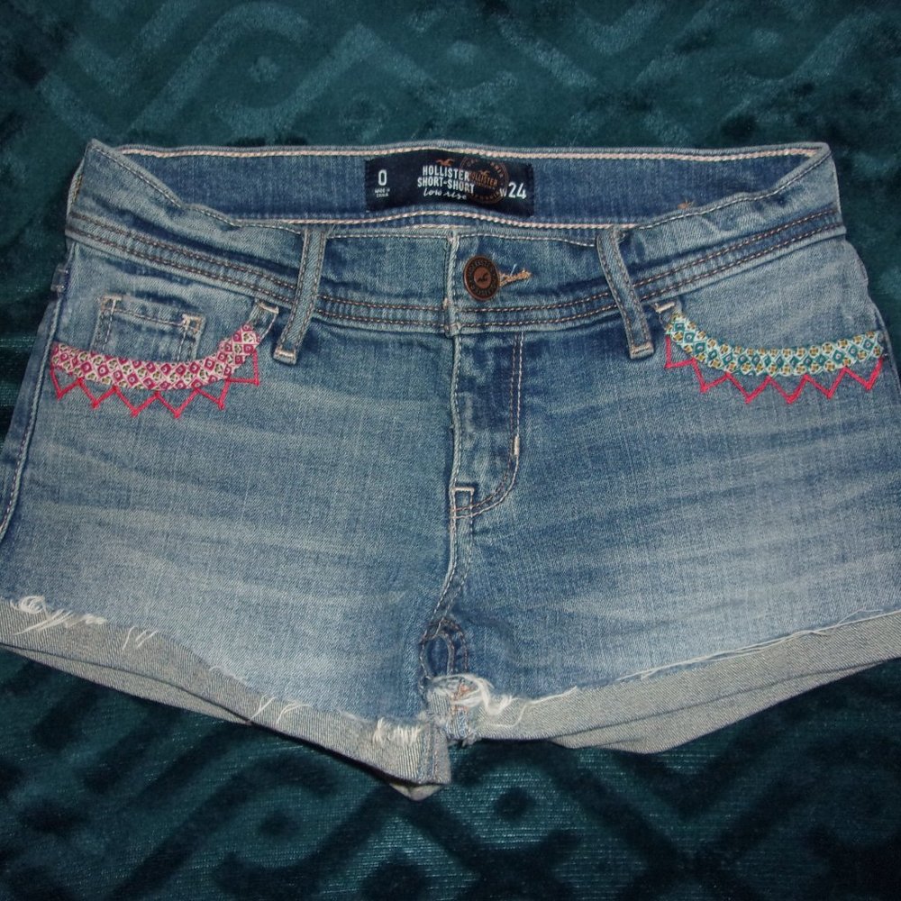 Low Rise Denim Short-Shorts - Picture 2 of 5